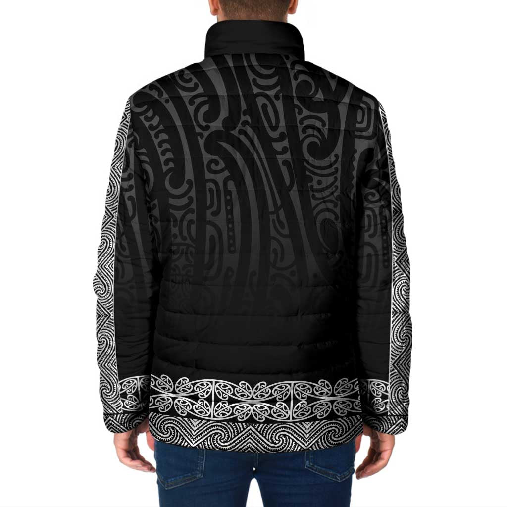 New Zealand Maori Kowhaiwhai Padded Jacket Pango Maui and Mangopare LT9 - Polynesian Pride