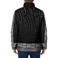 New Zealand Maori Kowhaiwhai Padded Jacket Pango Maui and Mangopare LT9 - Polynesian Pride