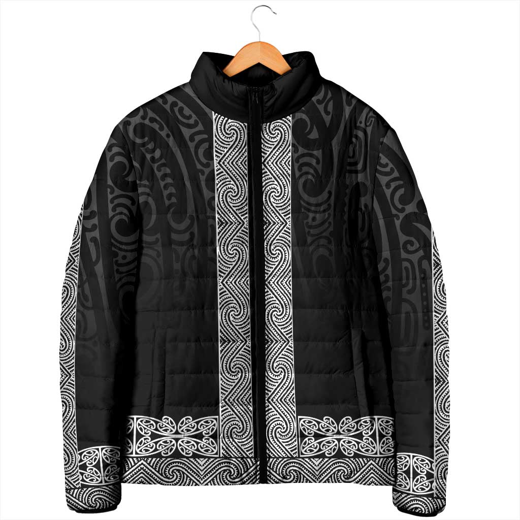 New Zealand Maori Kowhaiwhai Padded Jacket Pango Maui and Mangopare LT9 - Polynesian Pride