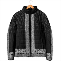 New Zealand Maori Kowhaiwhai Padded Jacket Pango Maui and Mangopare LT9 - Polynesian Pride