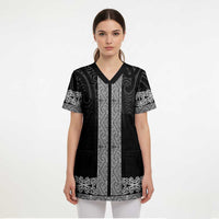 New Zealand Maori Kowhaiwhai Scrub Top Pango Maui and Mangopare LT9 - Polynesian Pride