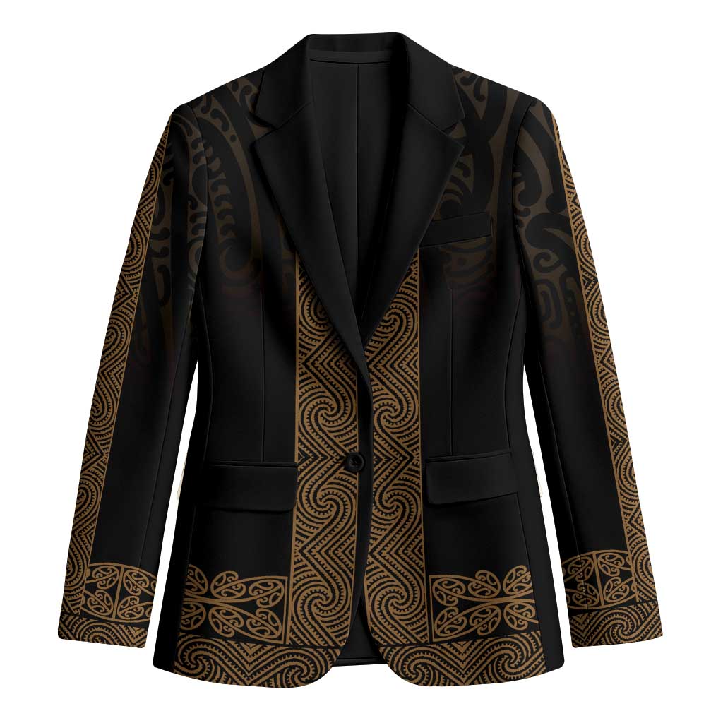 New Zealand Maori Kowhaiwhai Blazer Parauri Maui and Mangopare LT9 Unisex Brown - Polynesian Pride
