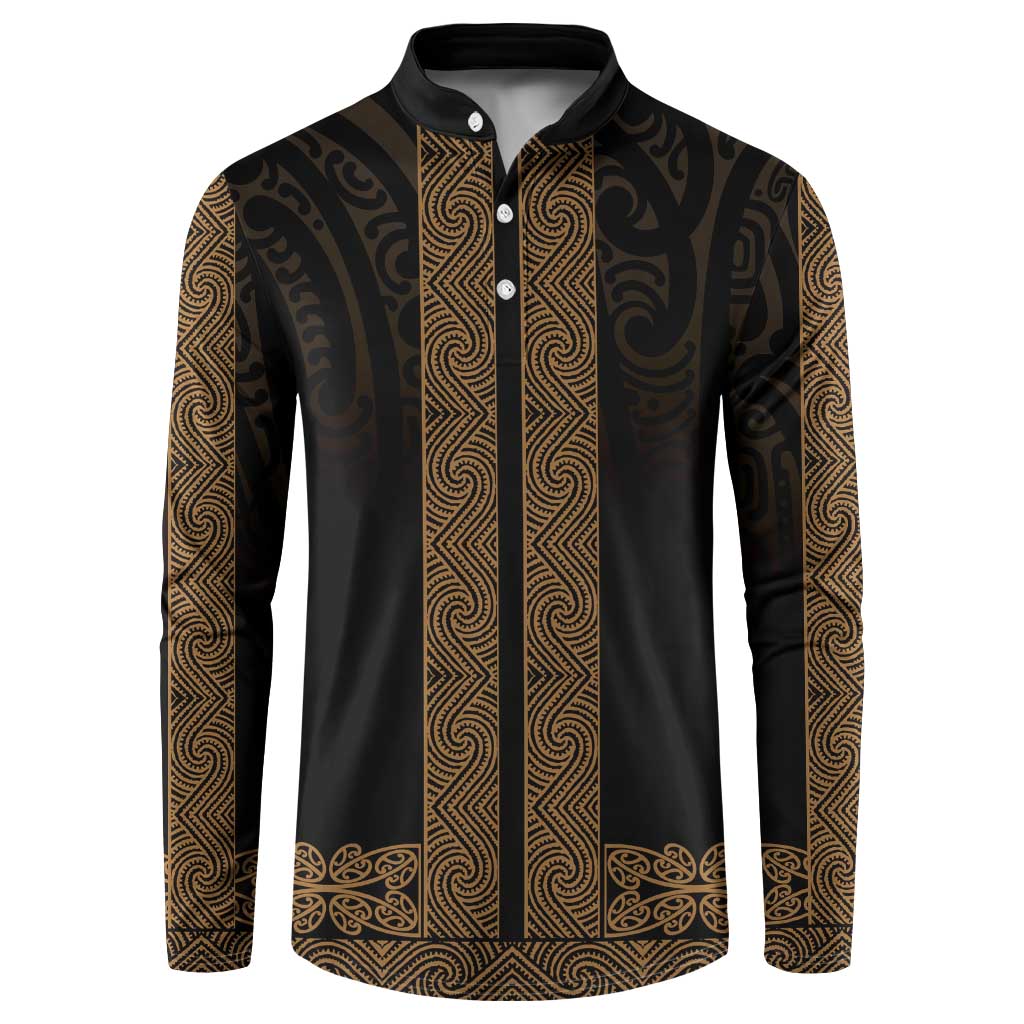 New Zealand Maori Kowhaiwhai Button Sweatshirt Parauri Maui and Mangopare LT9 Brown - Polynesian Pride