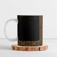 New Zealand Maori Kowhaiwhai Ceramic Mug Parauri Maui and Mangopare LT9 Brown - Polynesian Pride