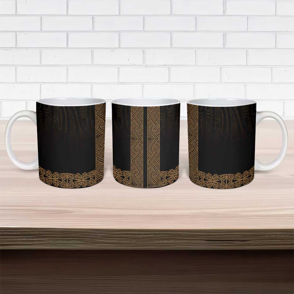 New Zealand Maori Kowhaiwhai Ceramic Mug Parauri Maui and Mangopare LT9 - Polynesian Pride