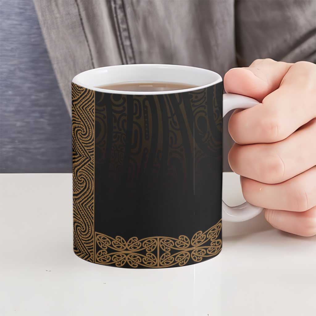 New Zealand Maori Kowhaiwhai Ceramic Mug Parauri Maui and Mangopare LT9 - Polynesian Pride