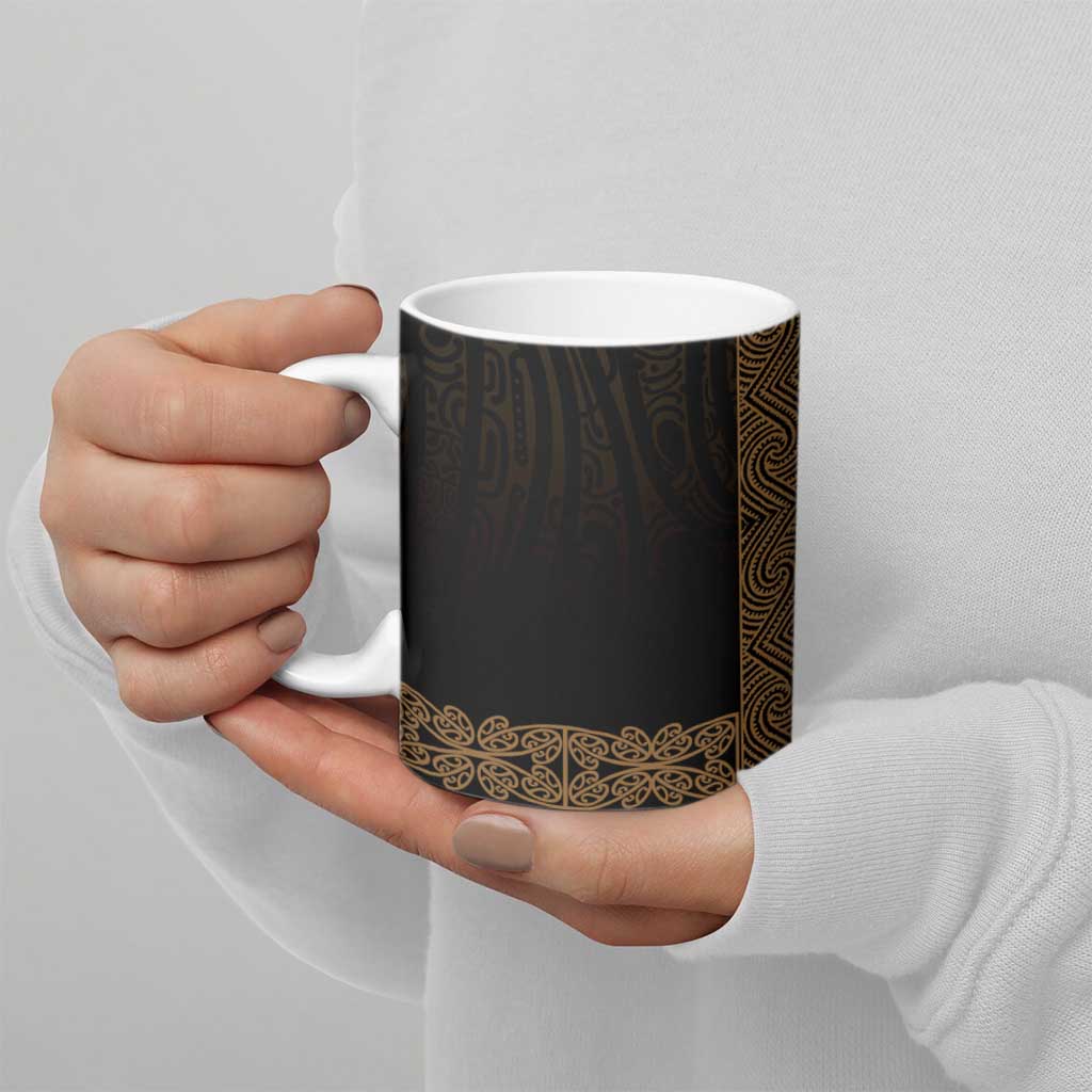 New Zealand Maori Kowhaiwhai Ceramic Mug Parauri Maui and Mangopare LT9 - Polynesian Pride