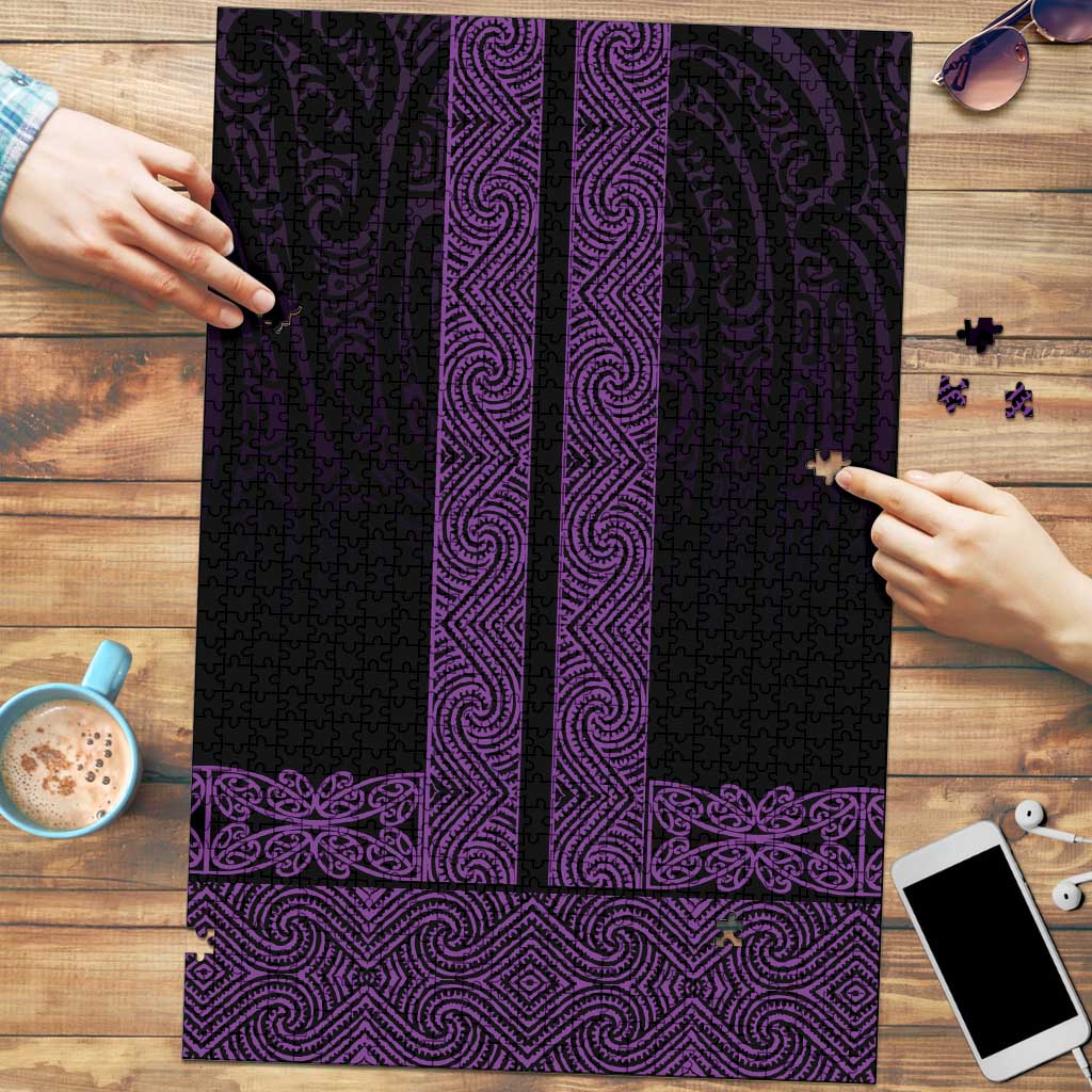 New Zealand Maori Kowhaiwhai Puzzle Waiporoporo Maui and Mangopare LT9 Purple - Polynesian Pride