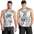 Custom Fiji Black Fern Men Tank Top Maori Warroir with Fijian Masi Pattern