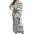 Custom Fiji Black Fern Off Shoulder Maxi Dress Maori Warroir with Fijian Masi Pattern