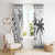 Custom Fiji Black Fern Window Curtain Maori Warroir with Fijian Masi Pattern