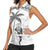 Custom Fiji Black Fern Women Sleeveless Polo Shirt Maori Warroir with Fijian Masi Pattern