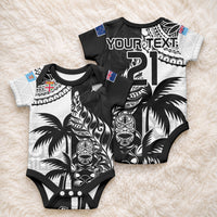 Custom Fiji New Zealand Baby Onesie Maori mix Tapa Pattern Version LT9 - Polynesian Pride