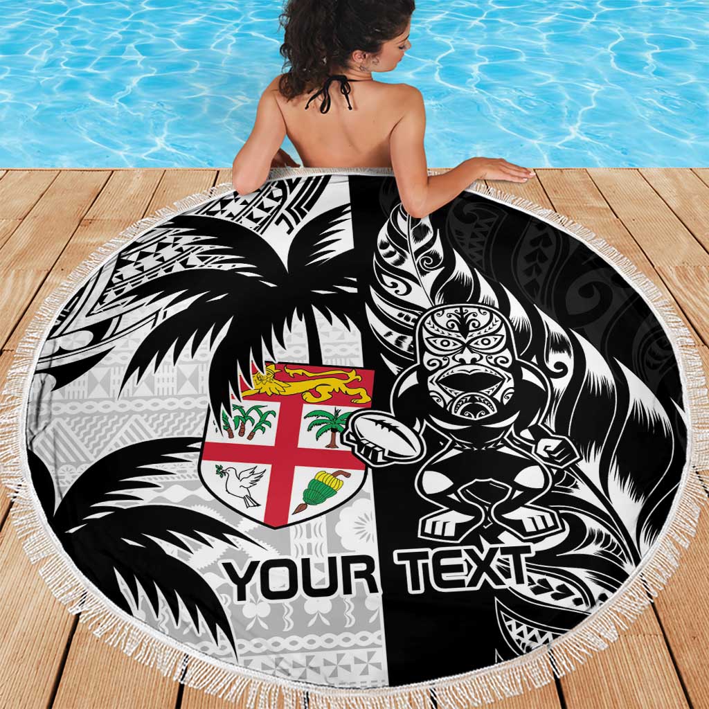 Custom Fiji New Zealand Beach Blanket Maori mix Tapa Pattern Version LT9 - Polynesian Pride