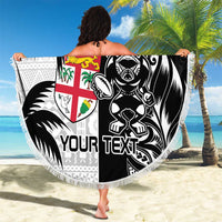 Custom Fiji New Zealand Beach Blanket Maori mix Tapa Pattern Version LT9 - Polynesian Pride