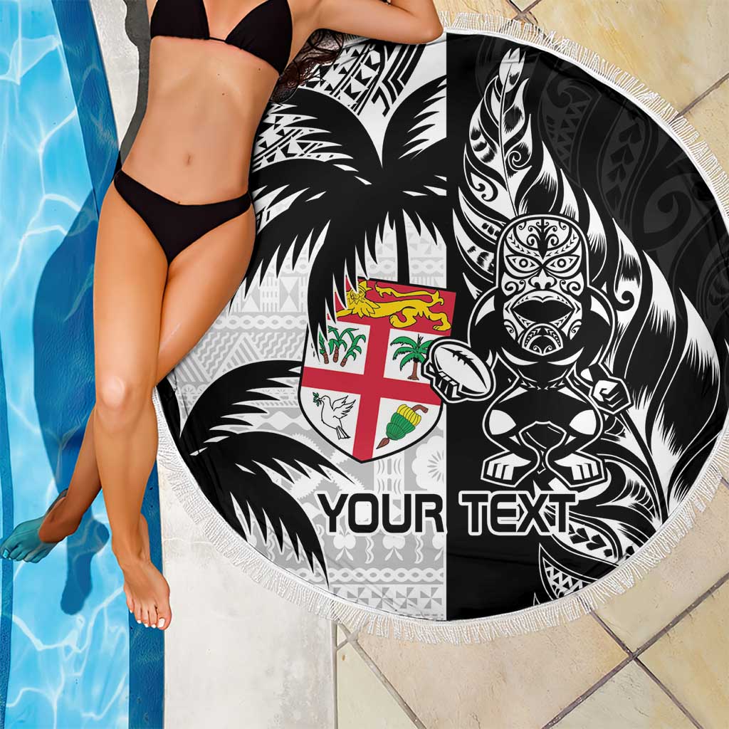 Custom Fiji New Zealand Beach Blanket Maori mix Tapa Pattern Version LT9 - Polynesian Pride