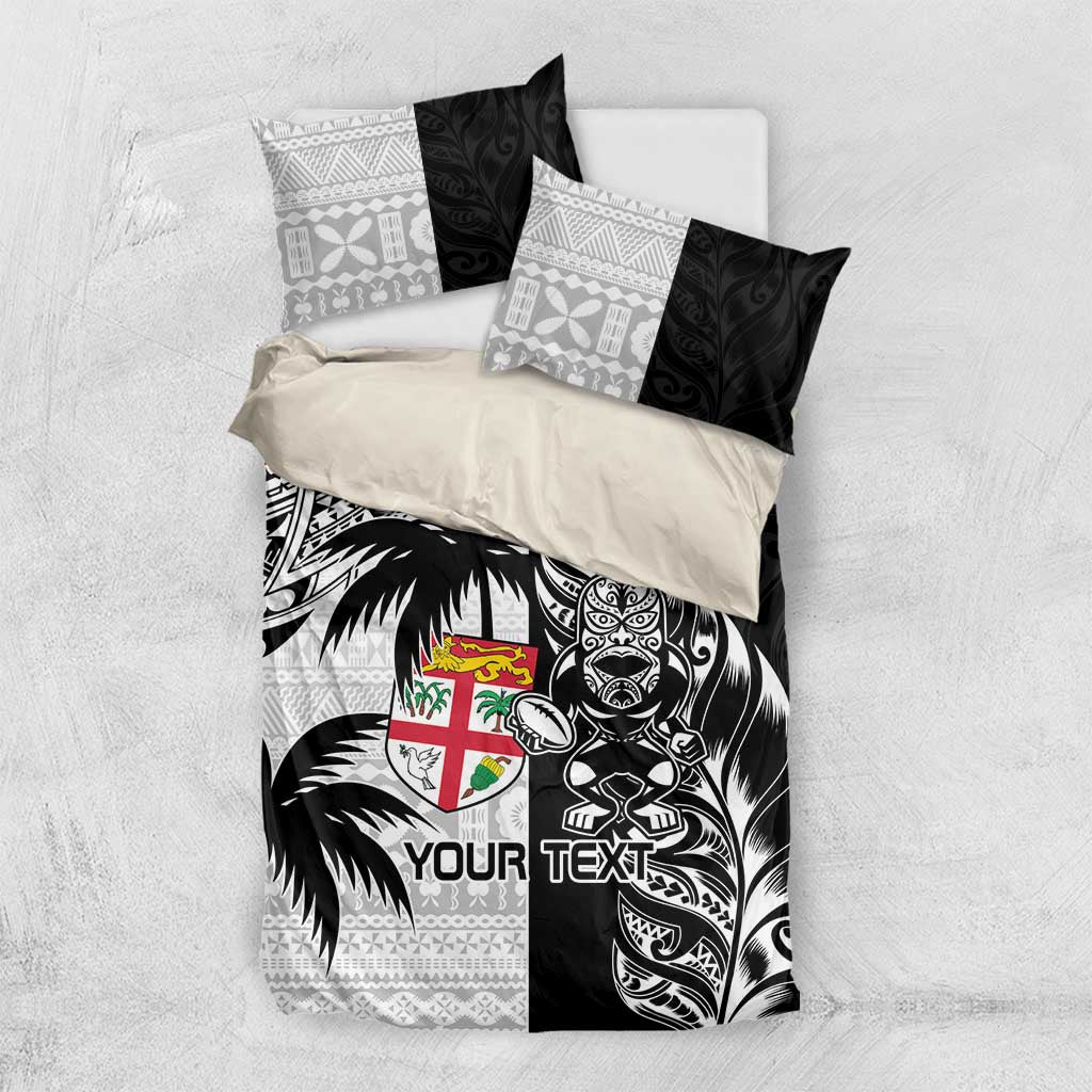Custom Fiji New Zealand Bedding Set Maori mix Tapa Pattern Version LT9 US Twin 172cm x 218cm Black - Polynesian Pride