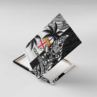 Custom Fiji New Zealand Canvas Wall Art Maori mix Tapa Pattern Version LT9 With Frame Black - Polynesian Pride