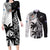 Custom Fiji New Zealand Couples Matching Long Sleeve Bodycon Dress and Long Sleeve Button Shirt Maori mix Tapa Pattern Version