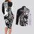 Custom Fiji New Zealand Couples Matching Long Sleeve Bodycon Dress and Long Sleeve Button Shirt Maori mix Tapa Pattern Version