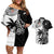 Custom Fiji New Zealand Couples Matching Off Shoulder Short Dress and Hawaiian Shirt Maori mix Tapa Pattern Version