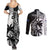 Custom Fiji New Zealand Couples Matching Summer Maxi Dress and Long Sleeve Button Shirt Maori mix Tapa Pattern Version