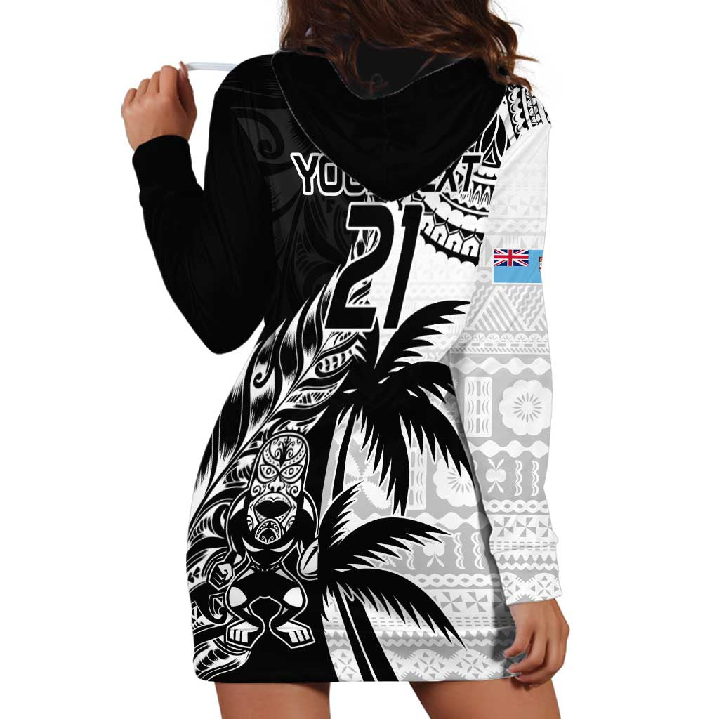 Custom Fiji New Zealand Hoodie Dress Maori mix Tapa Pattern Version LT9 - Polynesian Pride