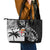 Custom Fiji New Zealand Leather Tote Bag Maori mix Tapa Pattern Version