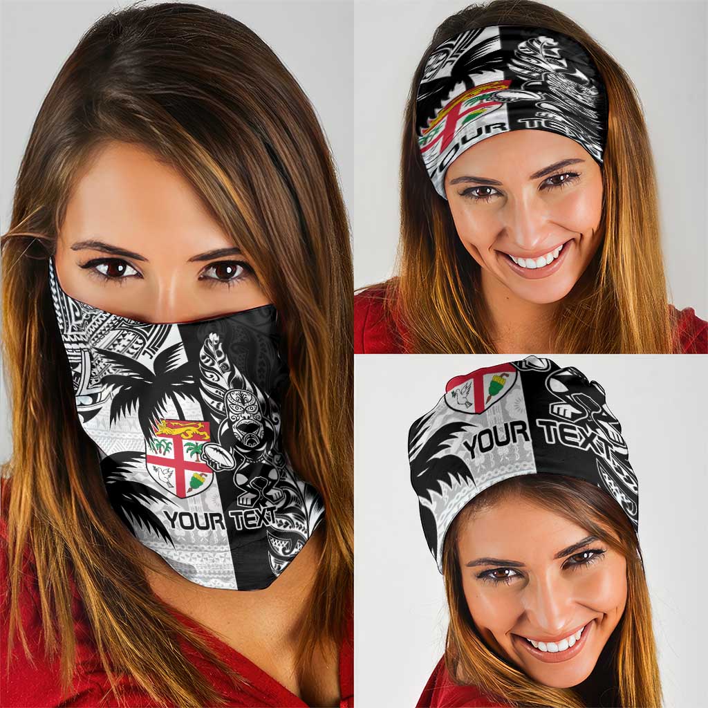 Fiji New Zealand Rugby Personalised Neck Gaiter Maori and Tapa Pattern LT9 - Polynesian Pride
