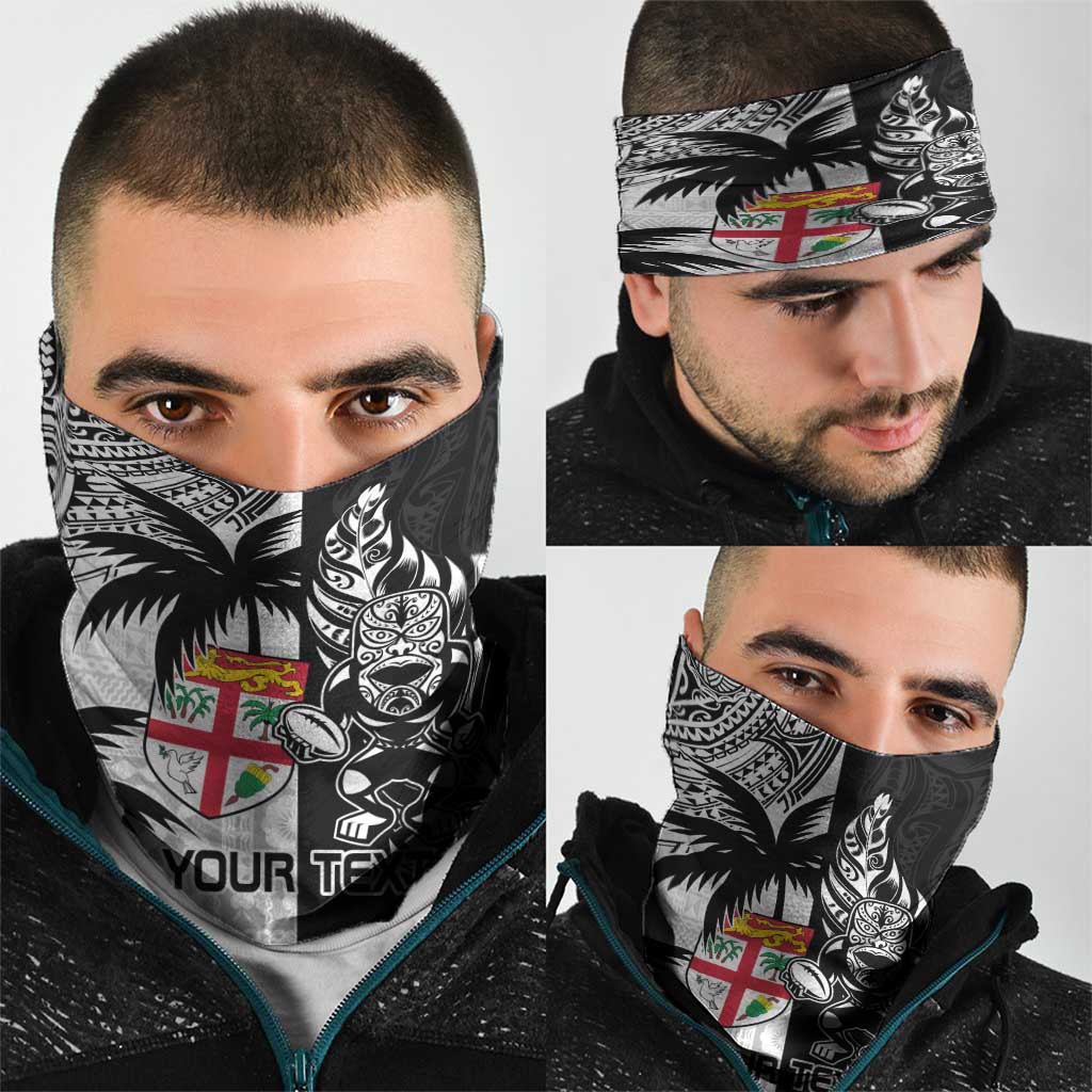 Fiji New Zealand Rugby Personalised Neck Gaiter Maori and Tapa Pattern LT9 - Polynesian Pride