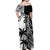 Custom Fiji New Zealand Off Shoulder Maxi Dress Maori mix Tapa Pattern Version