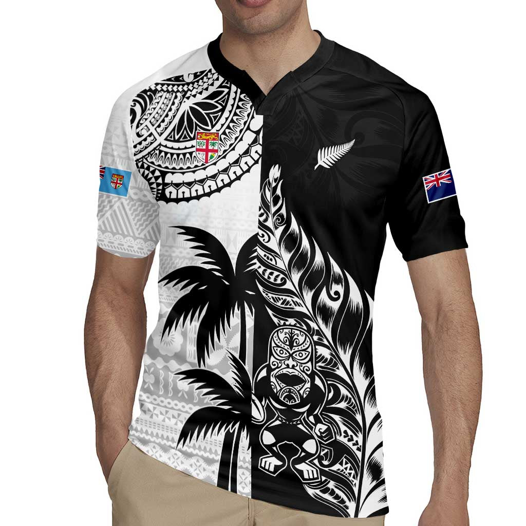 Custom Fiji New Zealand Rugby Jersey Maori mix Tapa Pattern Version LT9 - Polynesian Pride