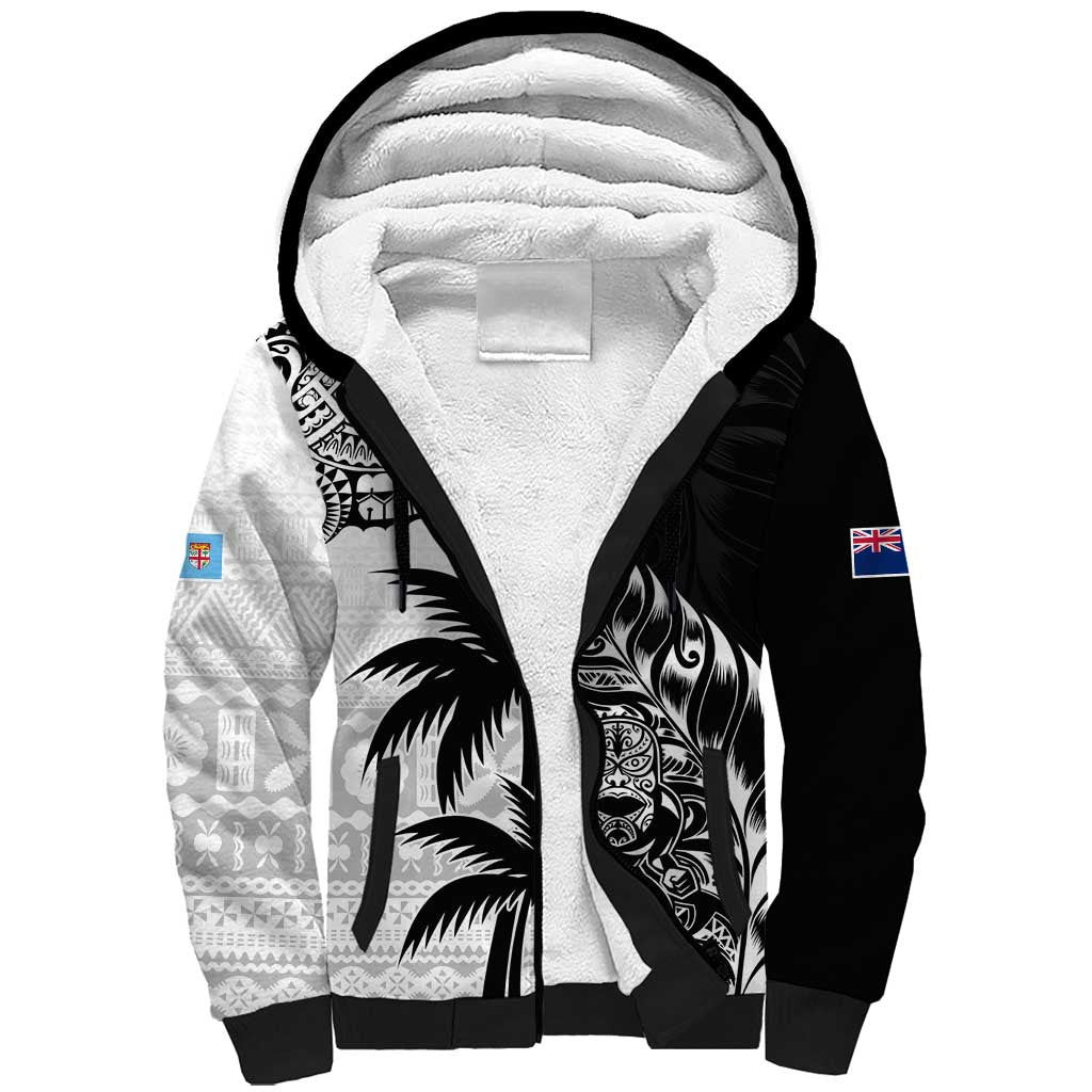 Custom Fiji New Zealand Sherpa Hoodie Maori mix Tapa Pattern Version LT9 Unisex Black - Polynesian Pride