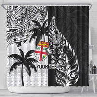 Custom Fiji New Zealand Shower Curtain Maori mix Tapa Pattern Version LT9 - Polynesian Pride