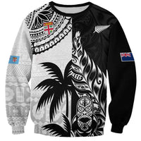 Custom Fiji New Zealand Sweatshirt Maori mix Tapa Pattern Version LT9 Unisex Black - Polynesian Pride