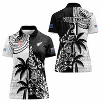 Custom Fiji New Zealand Women Polo Shirt Maori mix Tapa Pattern Version LT9 - Polynesian Pride