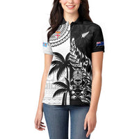 Custom Fiji New Zealand Women Polo Shirt Maori mix Tapa Pattern Version LT9 - Polynesian Pride