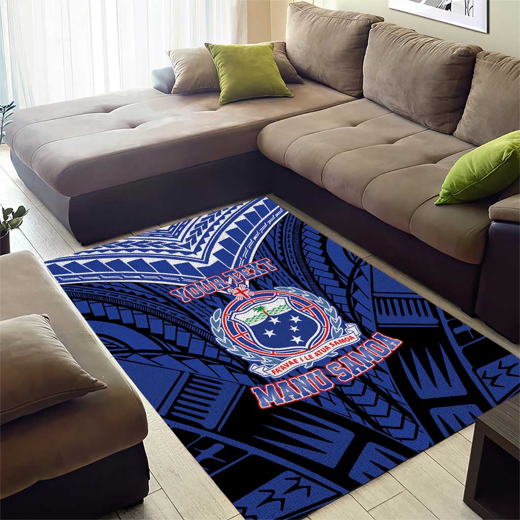 Custom Manu Samoa Sevens Rugby Area Rug Samoan Tribal Tattoo LT9 - Polynesian Pride