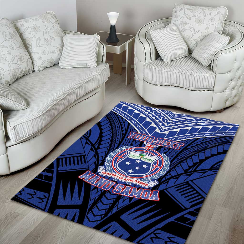 Custom Manu Samoa Sevens Rugby Area Rug Samoan Tribal Tattoo LT9 - Polynesian Pride