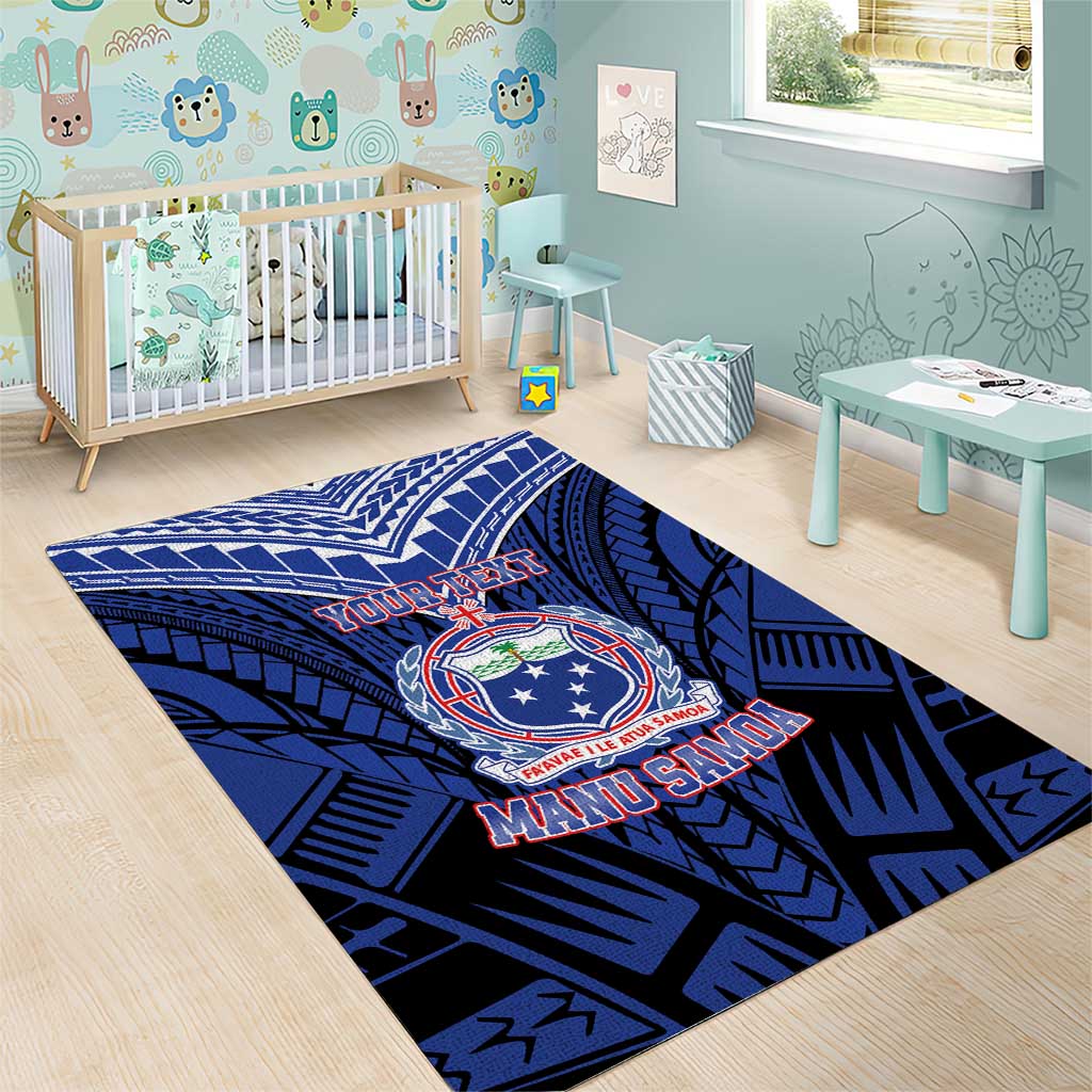 Custom Manu Samoa Sevens Rugby Area Rug Samoan Tribal Tattoo LT9 - Polynesian Pride