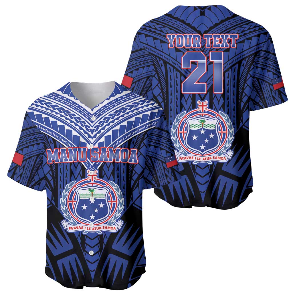 Custom Manu Samoa Sevens Rugby Baseball Jersey Samoan Tribal Tattoo LT9 - Polynesian Pride