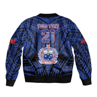 Custom Manu Samoa Sevens Rugby Bomber Jacket Samoan Tribal Tattoo LT9 - Polynesian Pride