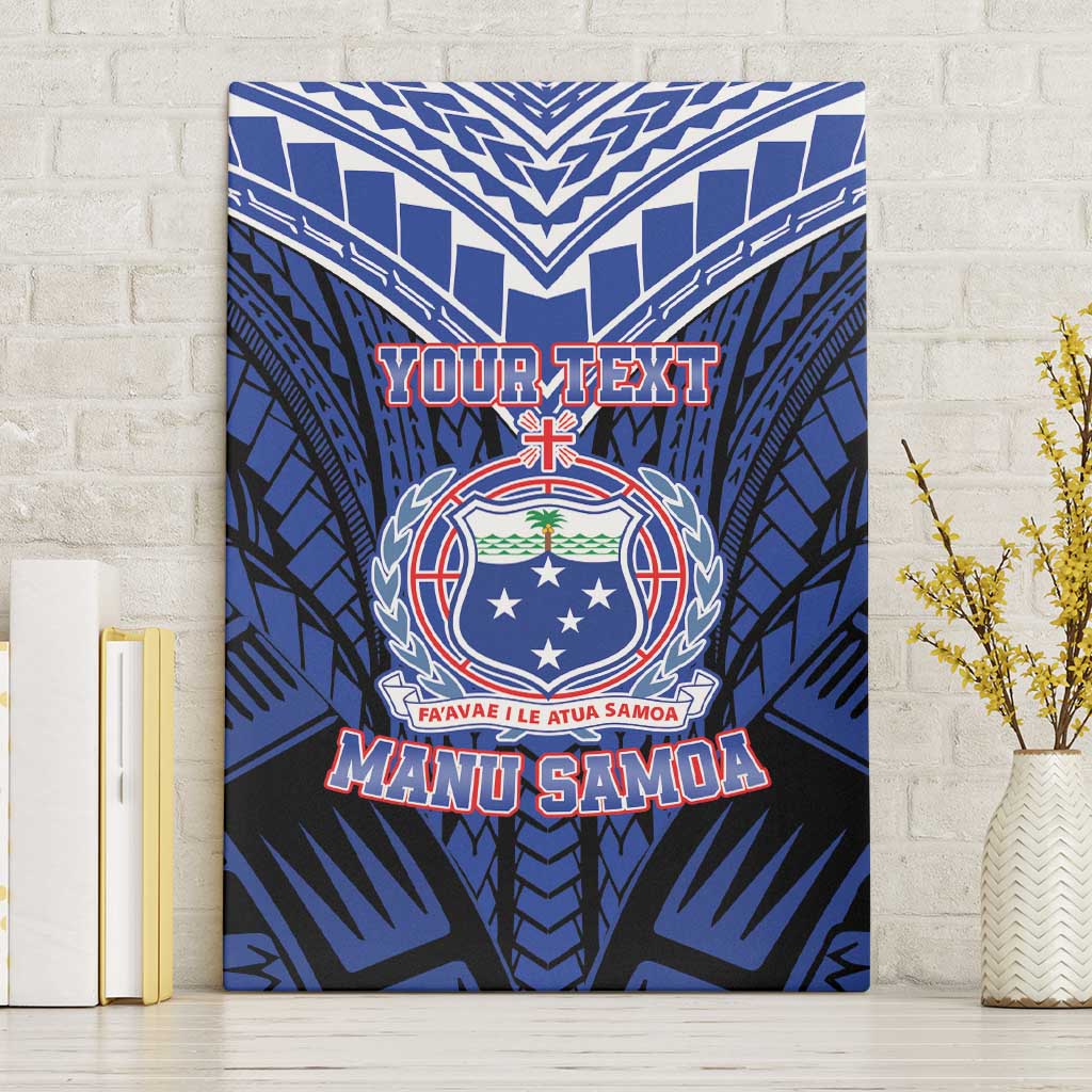 Custom Manu Samoa Sevens Rugby Canvas Wall Art Samoan Tribal Tattoo LT9 Without Frame Blue - Polynesian Pride