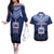 Custom Manu Samoa Sevens Rugby Couples Matching Off The Shoulder Long Sleeve Dress and Hawaiian Shirt Samoan Tribal Tattoo