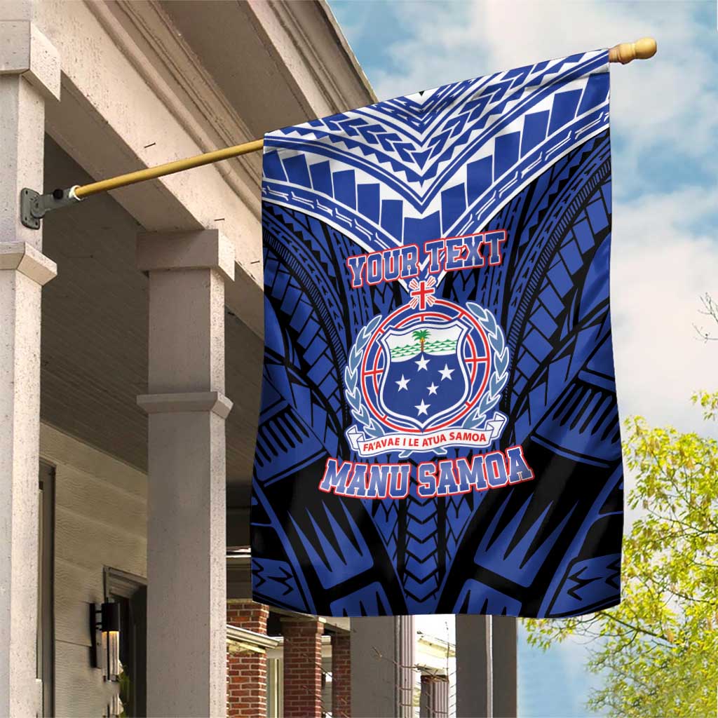 Custom Manu Samoa Sevens Rugby Garden Flag Samoan Tribal Tattoo LT9 House Flag Blue - Polynesian Pride