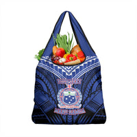 Custom Manu Samoa Sevens Rugby Grocery Bag Samoan Tribal Tattoo LT9 1-pack One Size Blue - Polynesian Pride