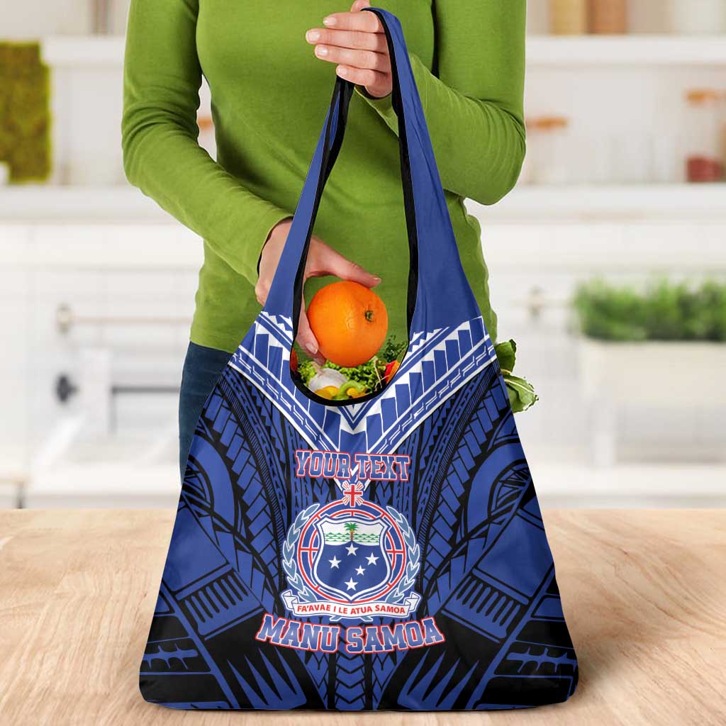 Custom Manu Samoa Sevens Rugby Grocery Bag Samoan Tribal Tattoo LT9 - Polynesian Pride