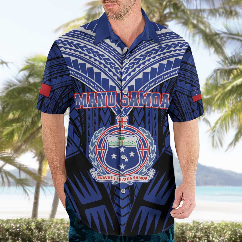 Custom Manu Samoa Sevens Rugby Hawaiian Shirt Samoan Tribal Tattoo LT9 - Polynesian Pride