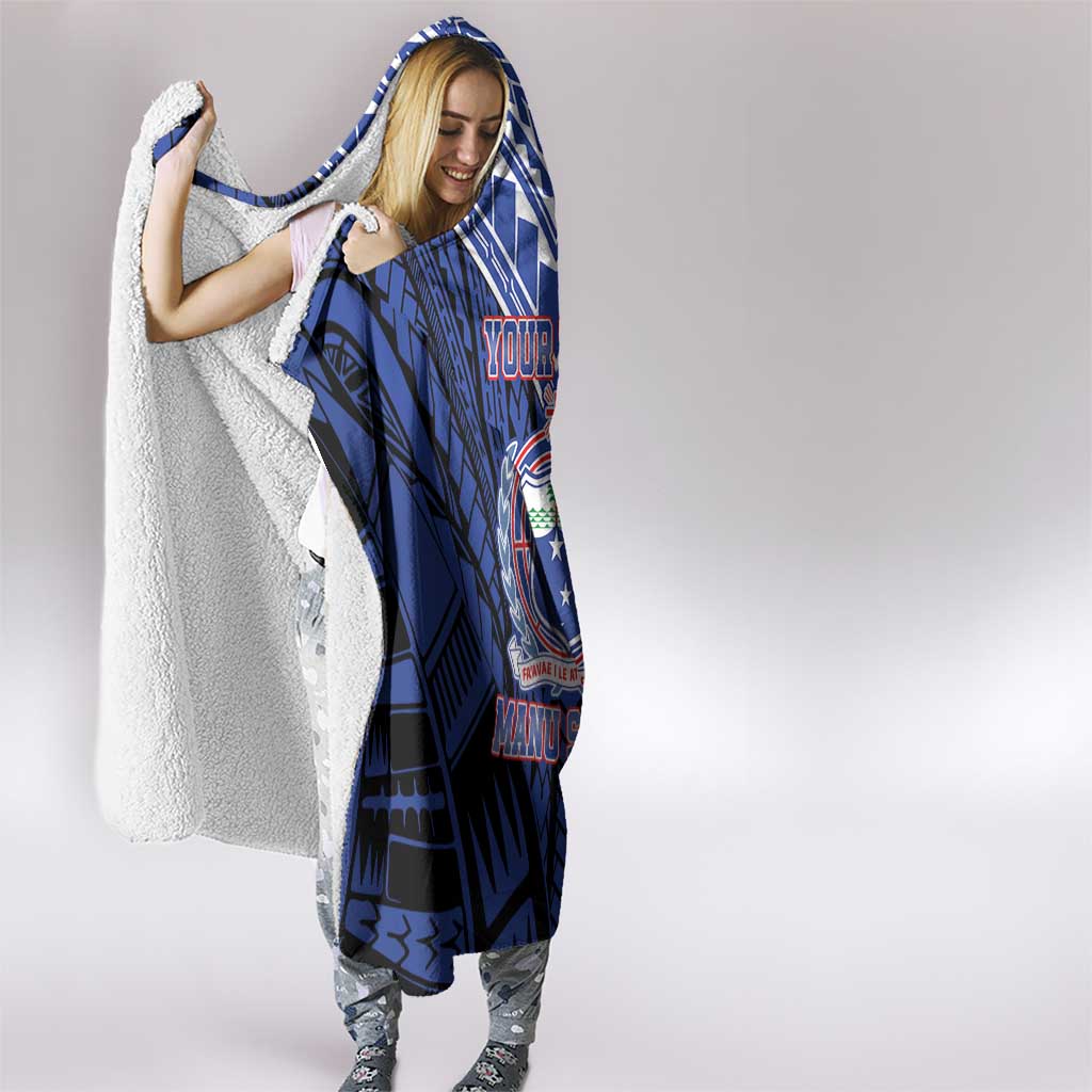Custom Manu Samoa Sevens Rugby Hooded Blanket Samoan Tribal Tattoo LT9 - Polynesian Pride