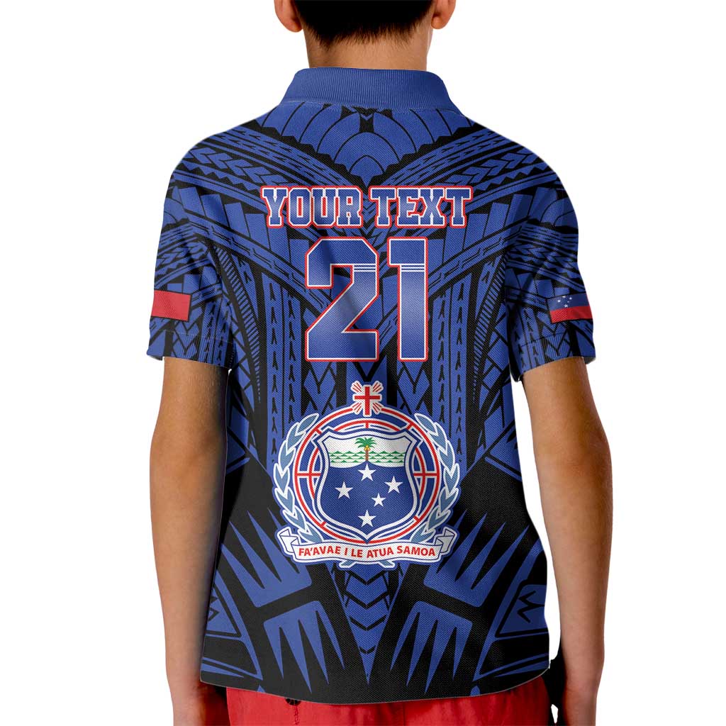 Custom Manu Samoa Sevens Rugby Kid Polo Shirt Samoan Tribal Tattoo LT9 - Polynesian Pride